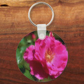 ピンクローズチョークスケッチフラワーキーチェーン キーホルダー (正面)