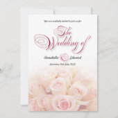 ピンクローズツーサイド結婚式招待状 招待状 (正面)
