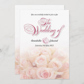 ピンクローズツーサイド結婚式招待状 招待状 (正面/裏面)