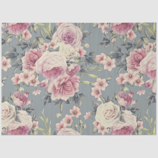 ピンクローズティッシュペーパー 薄葉紙 (正面)