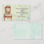 ピンクローズティーカップとビクトリアン椅子 名刺 (正面/裏面)