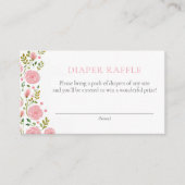 ピンクローズティーパーティーおむつラッフル エンクロージャーカード (正面)