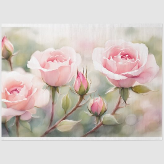 ピンクローズデコペティッシュペーパー 薄葉紙 (正面)