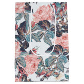 ピンクローズデザイン ミディアムペーパーバッグ (裏面)