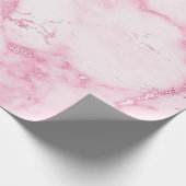 ピンクローズデリケート白い大理石溶融パステルVIP ラッピングペーパー (角)