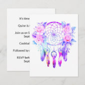 ピンクローズドリームキャッチャーフローラ夢 出欠カード (正面/裏面)