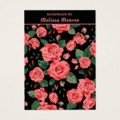 ピンクローズネックレスイヤリングジュエリーディスプレイカード (正面)