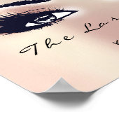 ピンクローズネームメイクアップアーティスト美しいスタジオラッシュ ポスター (角)