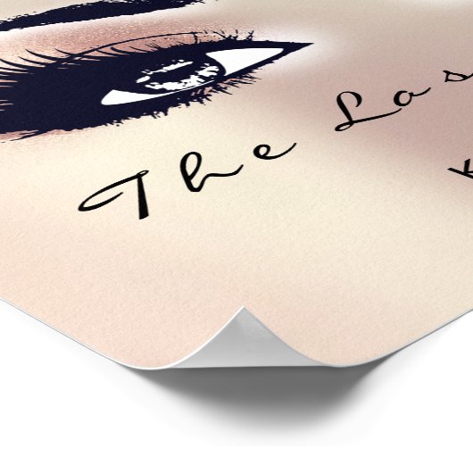 ピンクローズネームメイクアップアーティスト美しいスタジオラッシュ ポスター (角)