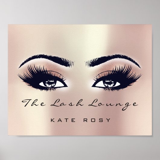 ピンクローズネームメイクアップアーティスト美しいスタジオラッシュ ポスター (正面)