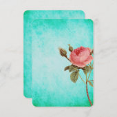 ピンクローズノーテカード サンキューカード (正面/裏面)