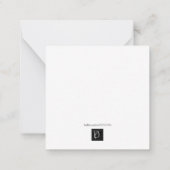 ピンクローズノートカード2.5 x 2.5 ノートカード (裏面)