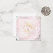 ピンクローズノートカード2.5 x 2.5 ノートカード (正面/裏面インサイチュ)