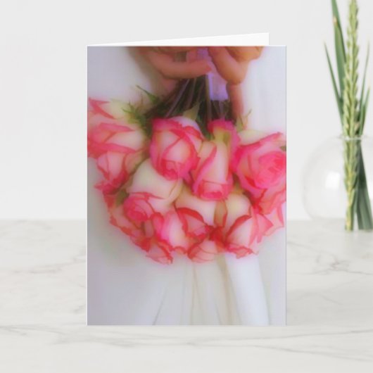ピンクローズノートカード カード (正面)
