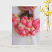 ピンクローズノートカード カード (黄色い花)