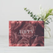 ピンクローズハッピーバレンタインデーカード 招待状 (スタンド正面)