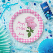 ピンクローズハッピーマザーズデイフローラ ペーパープレート (パーティー)