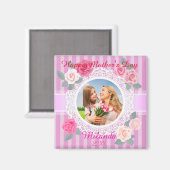 ピンクローズハッピーマザーズデイマグネット マグネット (正面/裏面)