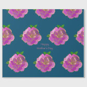 ピンクローズハッピーマザーズデー ラッピングペーパー (フラット)