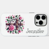 ピンクローズハート信仰クロスiPhone Case-Mate iPhoneケース (裏面 (横))