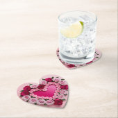 ピンクローズハート型コースターセット ペーパーコースター (インサイチュ)