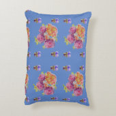 ピンクローズバイオレットブルーシャビーフローラデコールクッション アクセントクッション (裏面(縦))