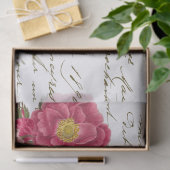 ピンクローズバタフライフランスのスクリプトヴィンテージ 薄葉紙 (ギフト)