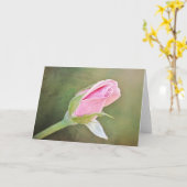 ピンクローズバドアートノートカード カード (黄色い花)