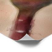 ピンクローズバドガーデンウォータースタイルアート ポスター (角)