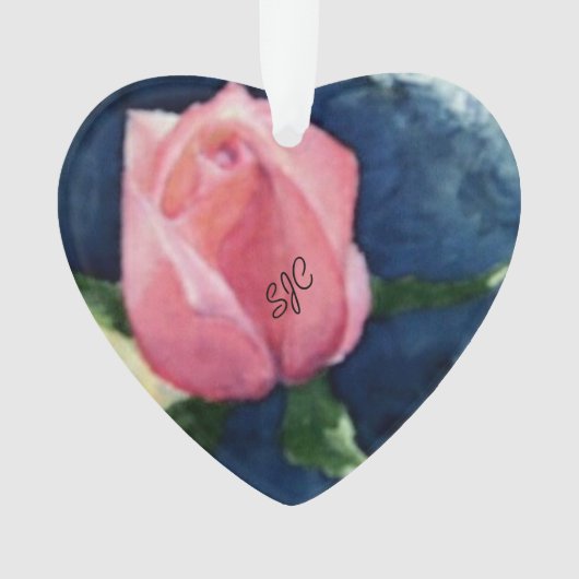 ピンクローズバドバレンタインオーナメント オーナメント (正面)