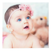 ピンクローズバドリースモノグラムベビーフォト フォトキューブ (正面)