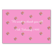 ピンクローズバパーソナライズされたドテーブル&ネームサイン テーブルナンバー (裏面)