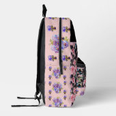 ピンクローズバラ水彩ヴィンテージカスタマイズ可能 プリントバックパック (左)