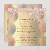 ピンクローズバルーンスウィート16ブライダルシャワー 招待状 (正面/裏面)