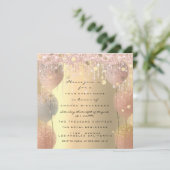 ピンクローズバルーンスウィート16ブライダルシャワー 招待状 (スタンド正面)