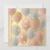 ピンクローズバルーンスウィート16ブライダルシャワー 招待状 (裏面)