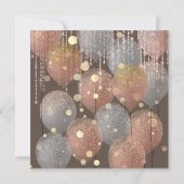 ピンクローズバルーンスウィート16ブライダルブロンズグレー 招待状 (裏面)