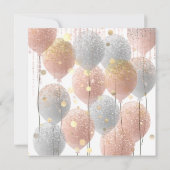 ピンクローズバルーンスウィート16ブライダルホワイトブライダル 招待状 (裏面)