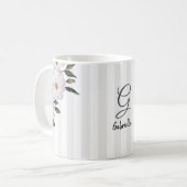 ピンクローズバレリナウォーターカラーイラストレーション コーヒーマグカップ (正面左)