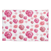 ピンクローズバレンタインデー 枕カバー (裏面-左)