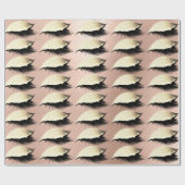 ピンクローズパウダー金ゴールドグリッターアイズラッシュ金ゴールド ラッピングペーパー (フラット)