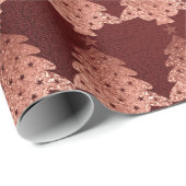 ピンクローズパウダー金ゴールドバーガンディークリスマスツリー ラッピングペーパー (ロールコーナー)