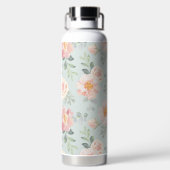 ピンクローズパステルガーデンパターン ウォーターボトル (背面)