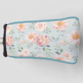 ピンクローズパステルガーデンパターン ゴルフヘッドカバー (正面)