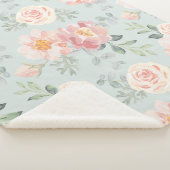 ピンクローズパステルガーデンパターン シェルパブランケット (3/4)