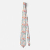 ピンクローズパステルガーデンパターン ネクタイ (正面)