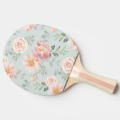ピンクローズパステルガーデンパターン 卓球ラケット (横)