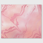 ピンクローズパステルコラモルトマーブルガラス抽象芸術 ラッピングペーパー (フラット)