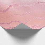 ピンクローズパステルコラモルトマーブルガラス抽象芸術 ラッピングペーパー (角)