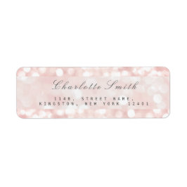 ピンクローズパステルスパークリー差出人住所ラベル ラベル